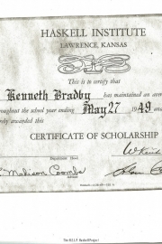 Haskell-Certificate-of-Scholarship-1949-Kenneth-Bradby-Pamunkey