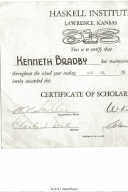 Haskell-Certificate-of-Scholarship-1951-Kenneth-Bradby-Pamunkey